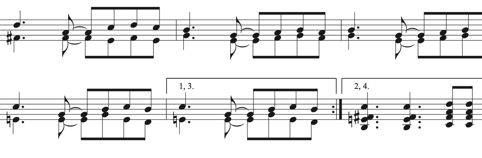 Fragmento de partitura compuesta por Francisco Bernal
